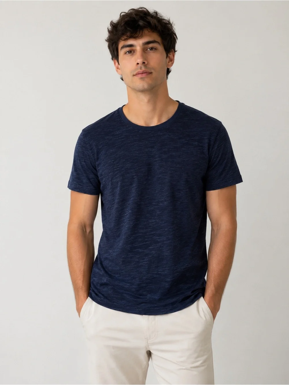 Banana Republic Men's Short Sleeve Crew Tee in Navy Heather‎